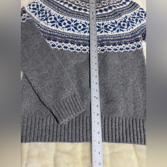 Abercrombie & Fitch Gray Nordic Pattern Crewneck Sweater size S - Picture 8 of 10